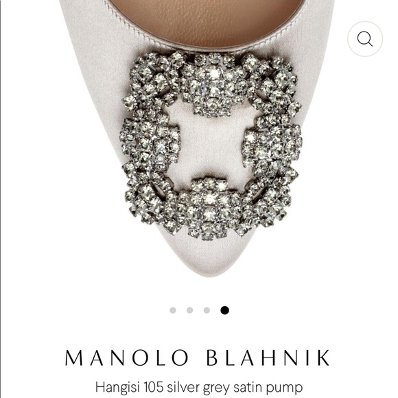 MANOLO BLAHNIK Hangisi 105 silver grey satin pump - Picture 4 of 14